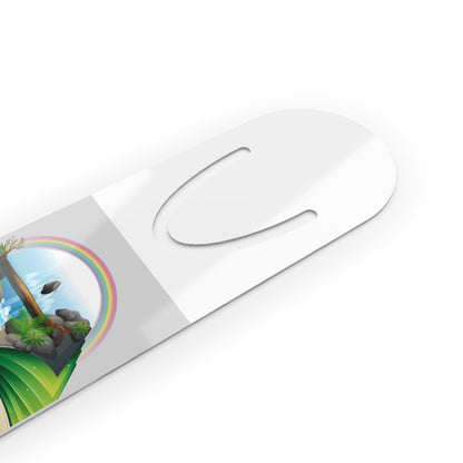White Aluminium Bookmark — Books Are Like Waterfalls
