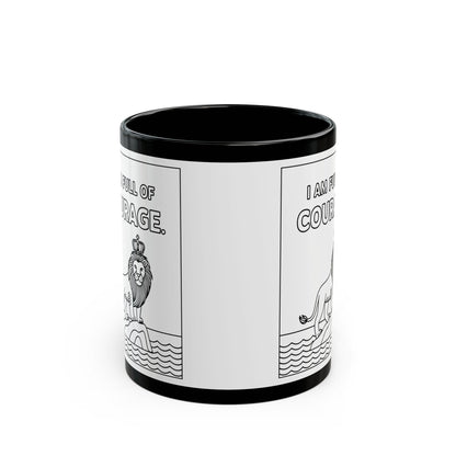 White Full of Courage Lion Affirmation Mug