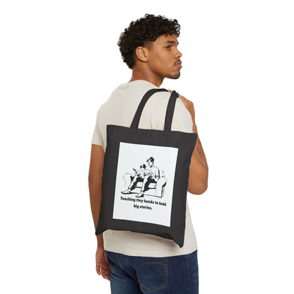 Teaching Tiny Hands to Hold Big Stories — Reading Together Cotton Canvas Tote Bag