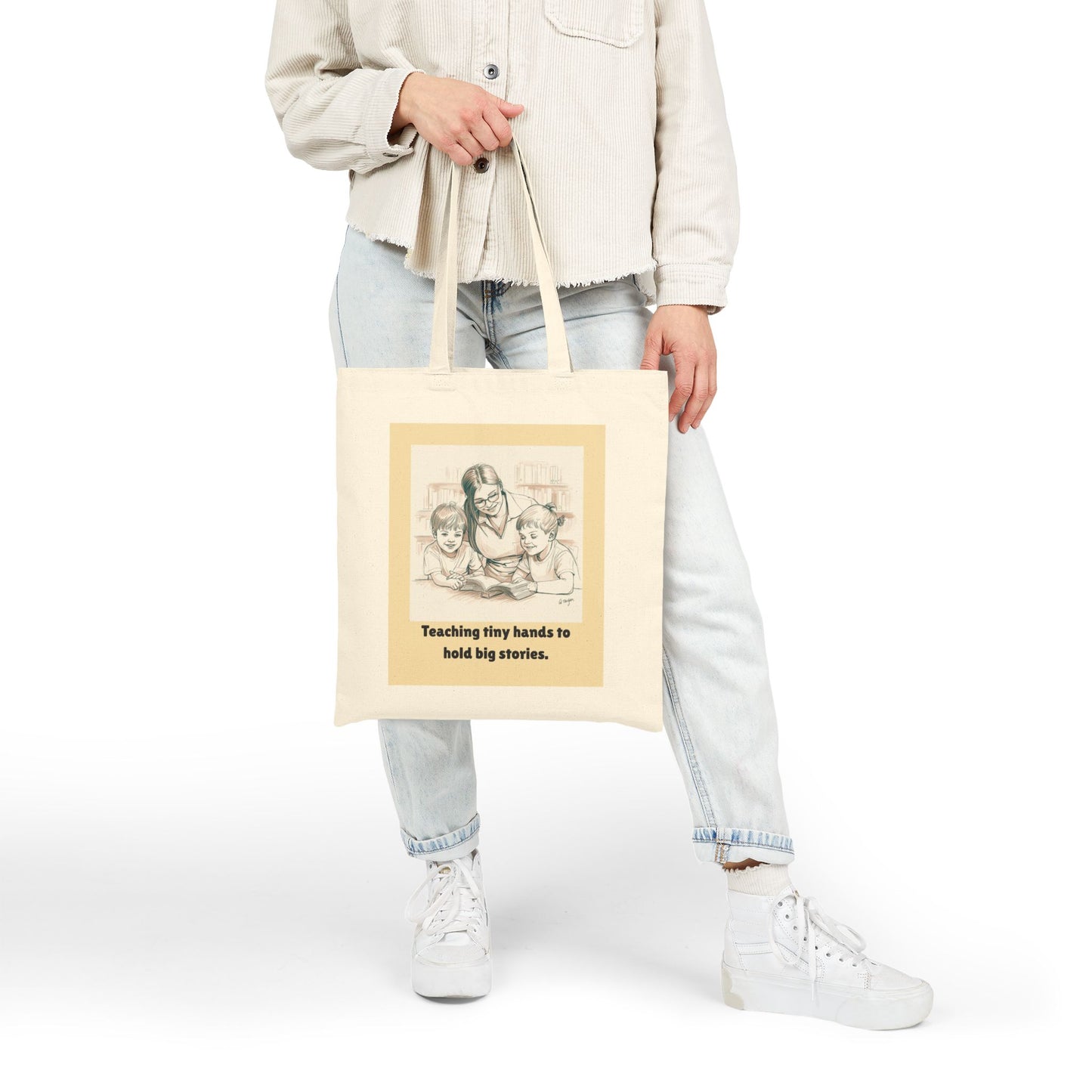 Teaching Tiny Hands to Hold Big Stories — Storytime Learning Cotton Canvas Tote Bag