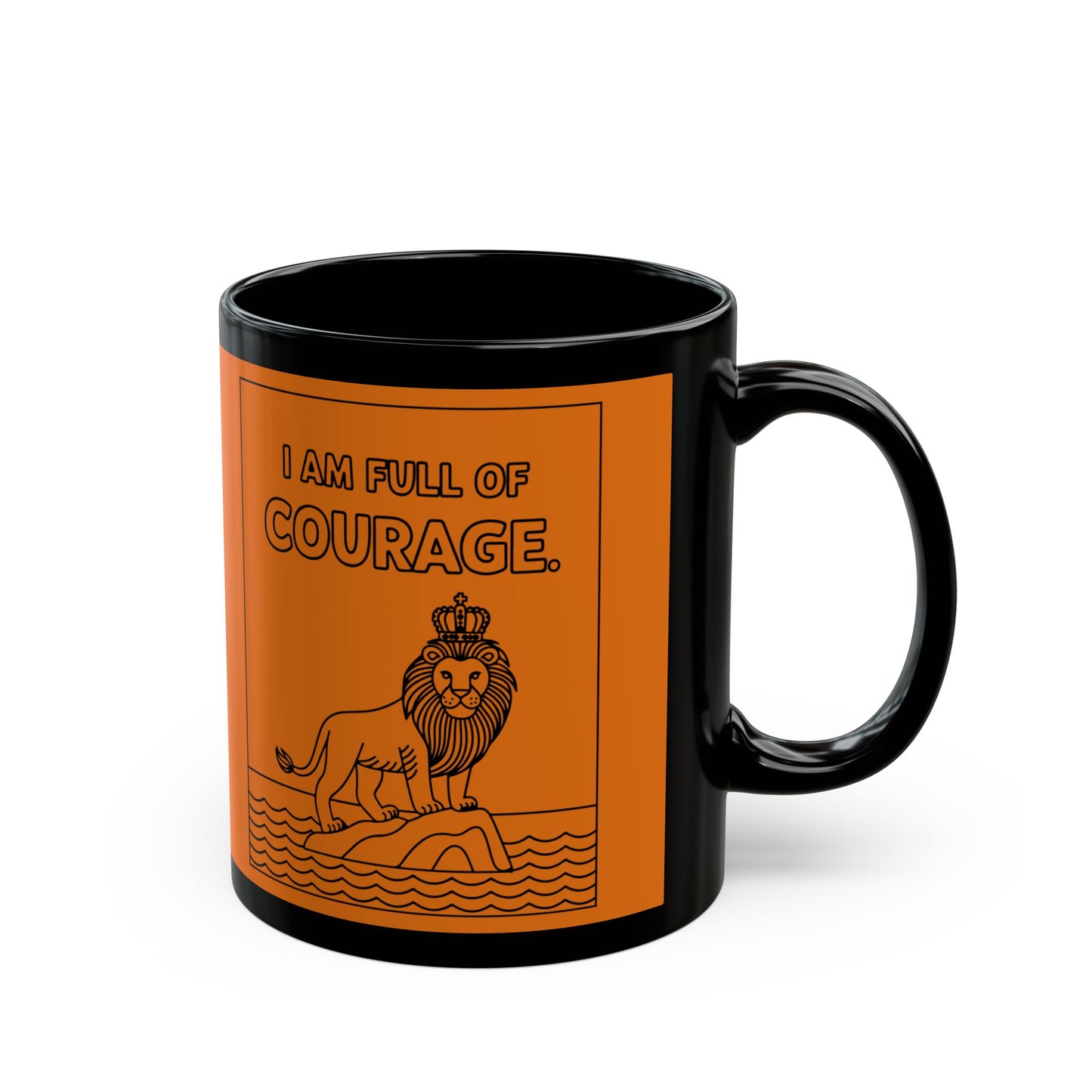Orange Full of Courage Lion Affirmation Mug