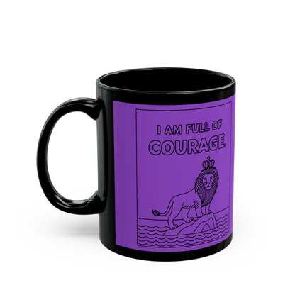 Purple Full of Courage Lion Affirmation Mug
