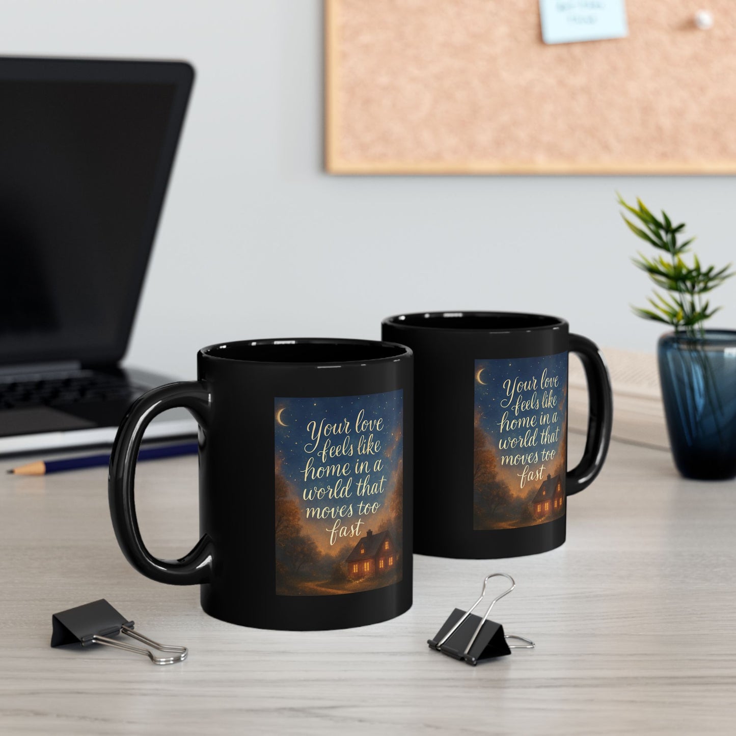 11oz Cosy Night Cottage Mug — “Your Love Feels Like Home in a World That Moves Too Fast”