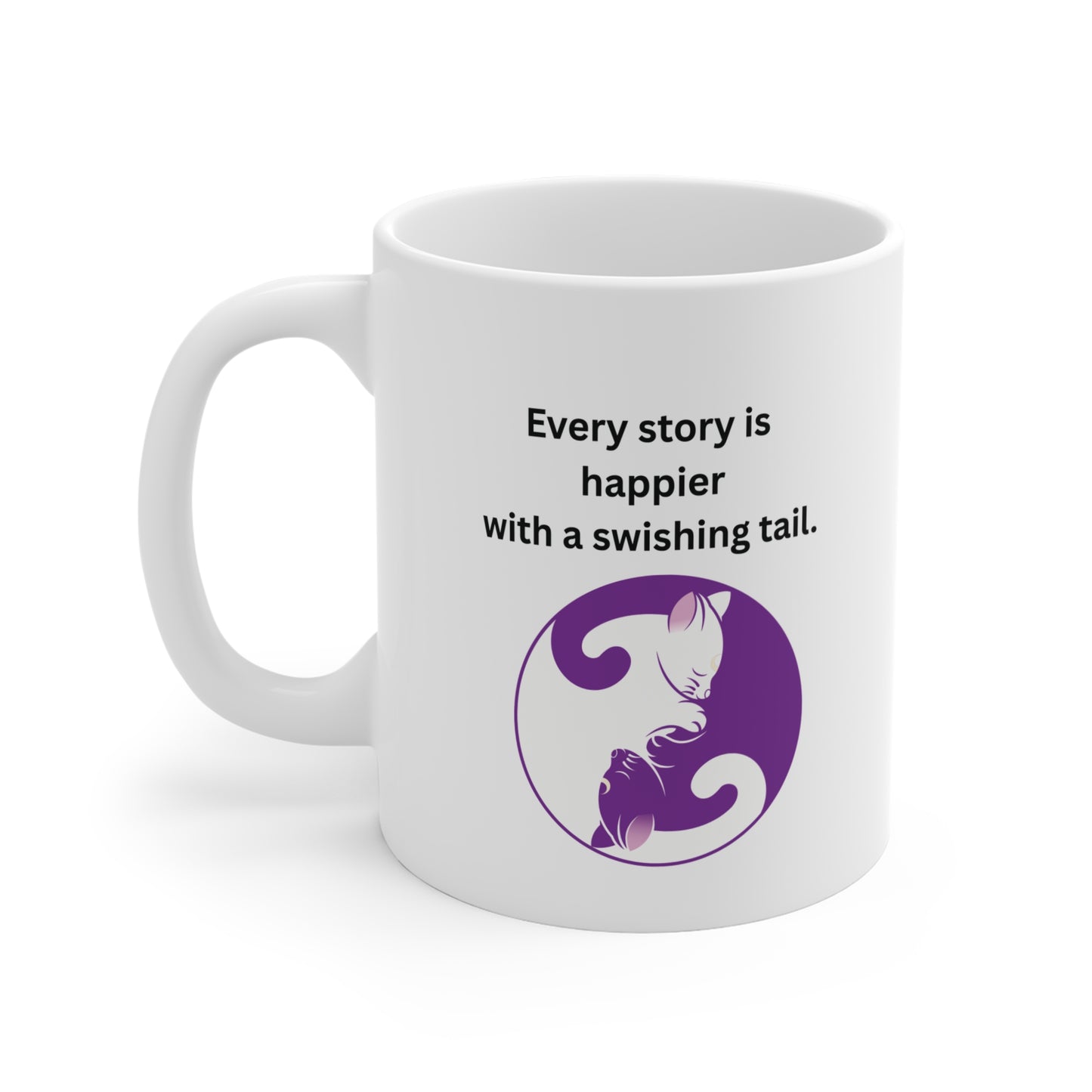 Every Story Is Happier With a Swishing Tail — Yin Yang Cats Ceramic Coffee Mug