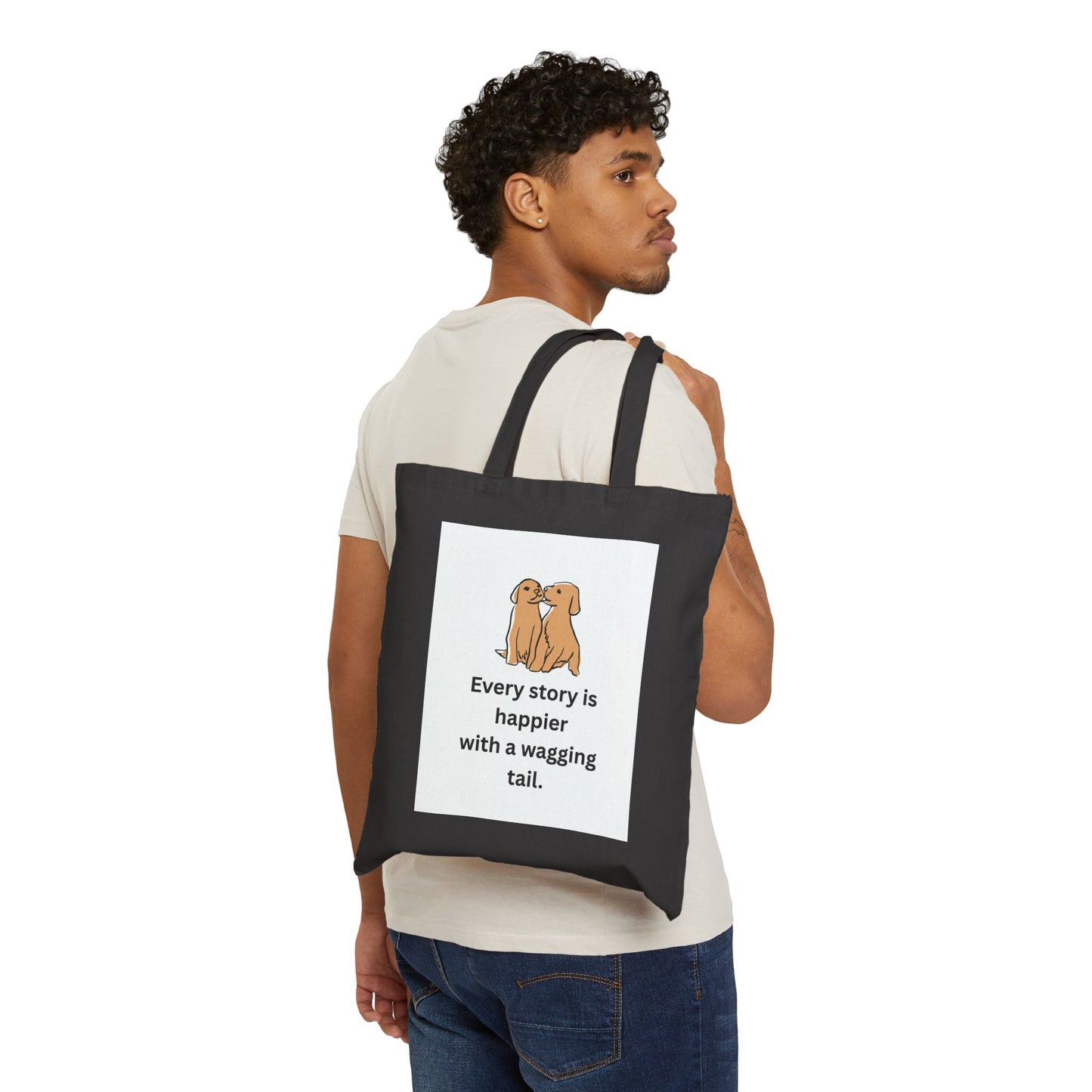 Every Story Is Happier With a Wagging Tail — Loyal Companion Dogs Cotton Canvas Tote Bag