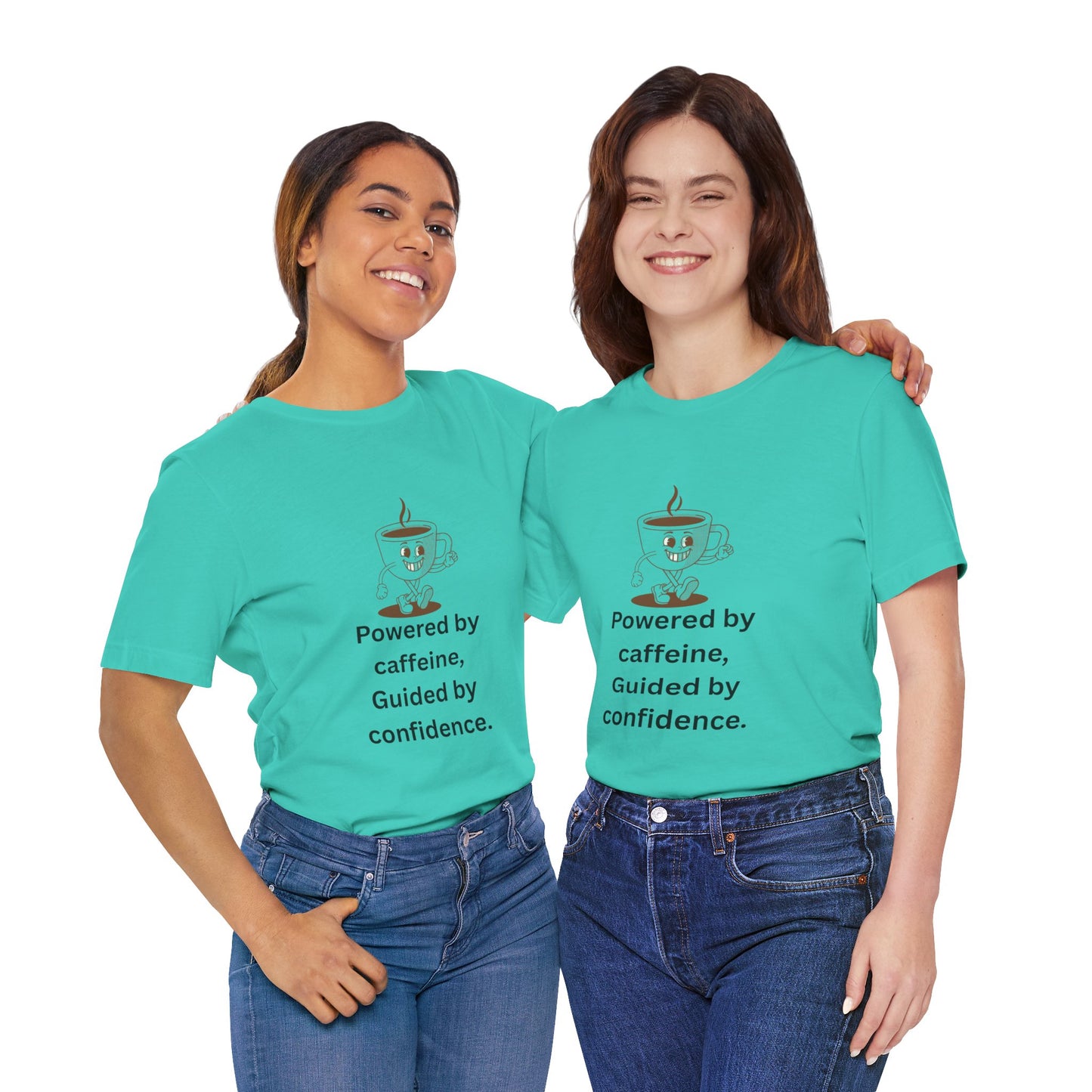 Powered by Caffeine, Guided by Confidence – Jersey Short Sleeve Tee