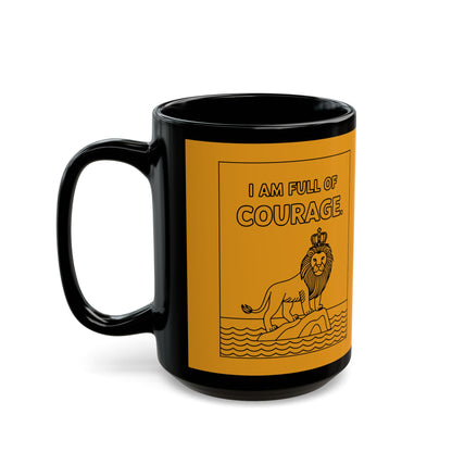 Yellow Full of Courage Lion Affirmation Mug