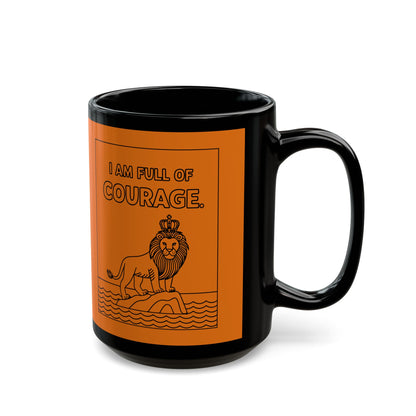 Orange Full of Courage Lion Affirmation Mug