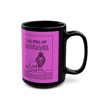 Pink Full of Courage Lion Affirmation Mug