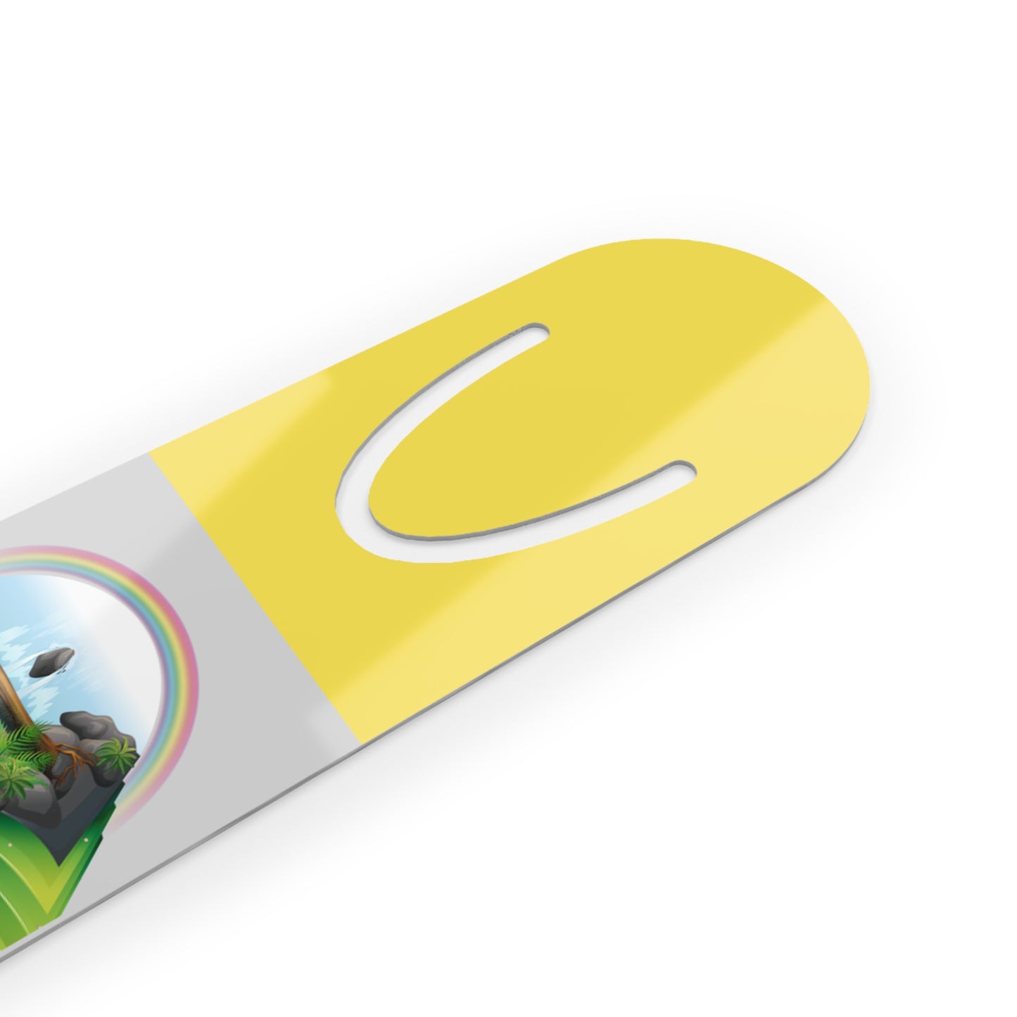 Yellow Aluminium Bookmark — Books Are Like Waterfalls