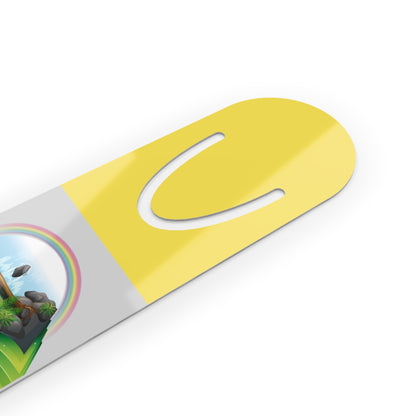Yellow Aluminium Bookmark — Books Are Like Waterfalls