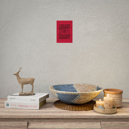 I Release Negativity and Welcome Positivity" Red Motivational Wall Art