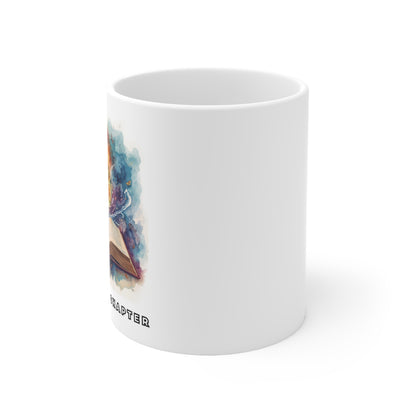 Left Handed Book Lover Mug — 'One More Chapter' Ceramic Coffee Cup 11 oz