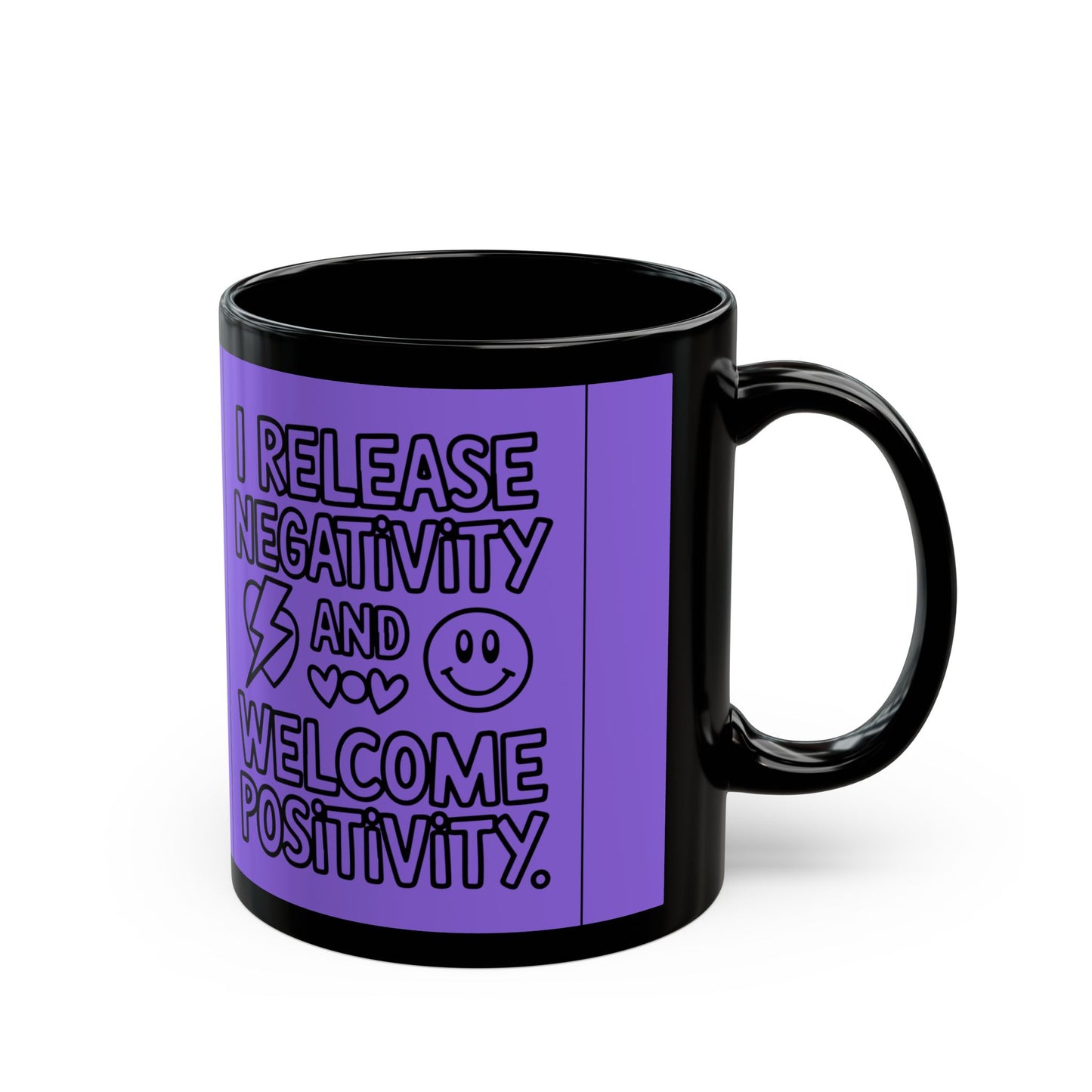 I Release Negativity and Welcome Positivity — Purple Design Ceramic Mug