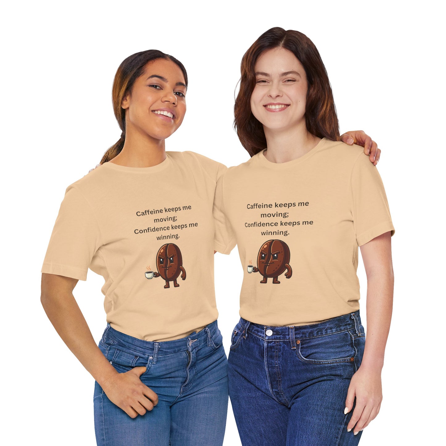 Caffeine Keeps Me Moving, Confidence Keeps Me Winning – Jersey Short Sleeve Tee