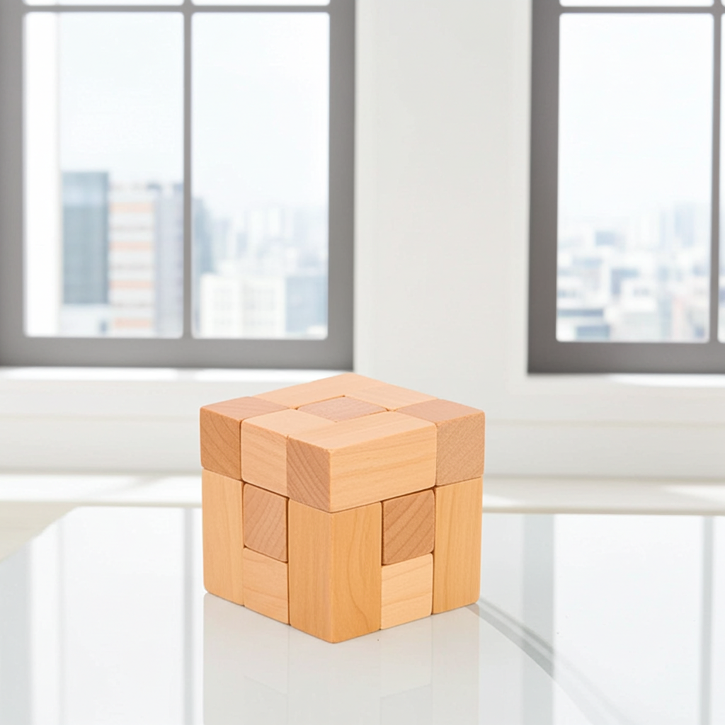 3D Wooden Cube Puzzle