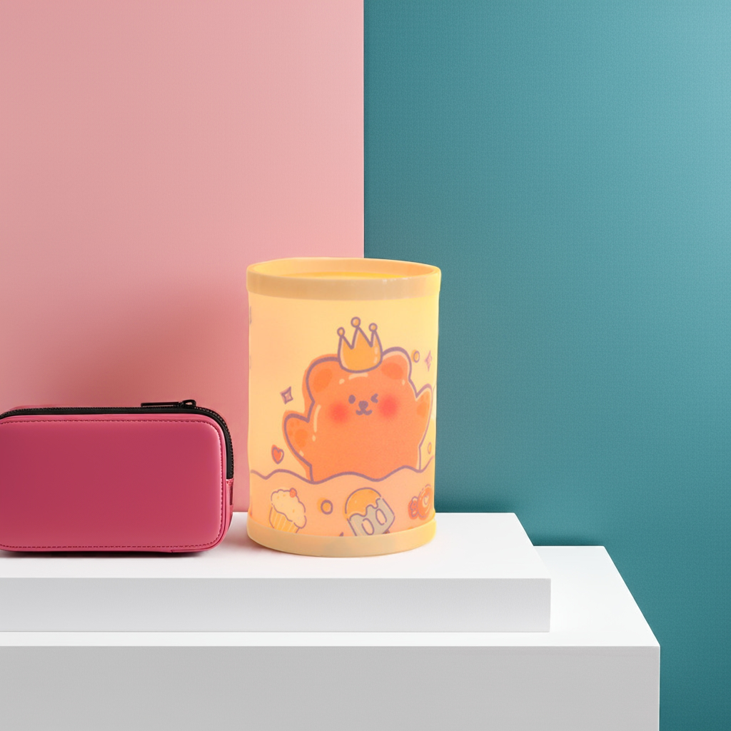 Cartoon Bear Plastic Holder Cute Desk Organizer for Home and Office