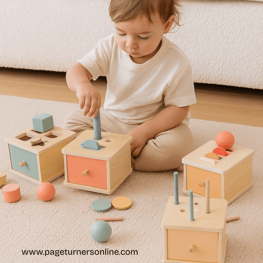 Montessori Wooden Color & Shape Sorting Drawer Box – Fine Motor Skills Toy for Toddlers