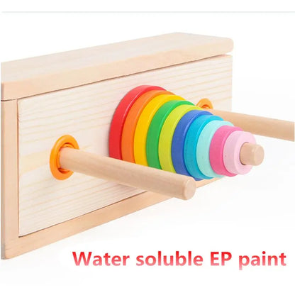 Interactive Wooden Montessori Tower Game for Kids – Colorful Hanoi Balance Toy