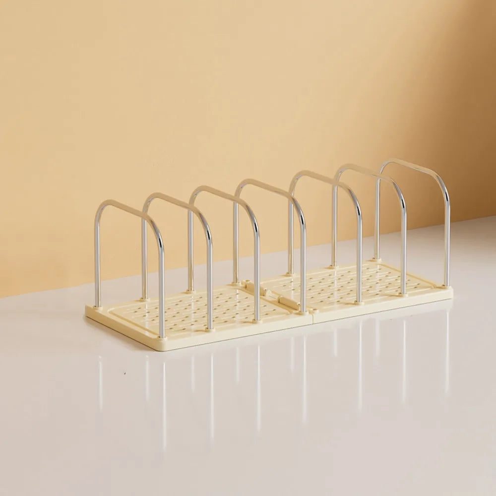 Six Grids Bookend Book Holder with Storage Box – Space-Saving Desk Organizer