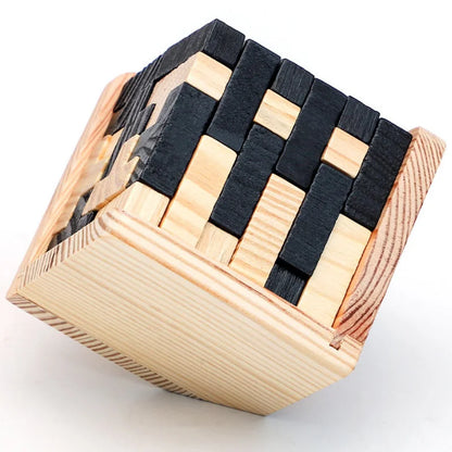 3D Luban Wooden Cube Puzzle – Brain Teaser for Children & Adults