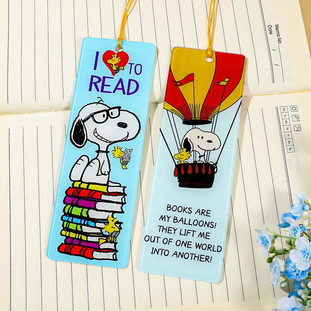 Cartoon Dog Metal Bookmark with Tassel – Cute Peanut Character Reading Tag