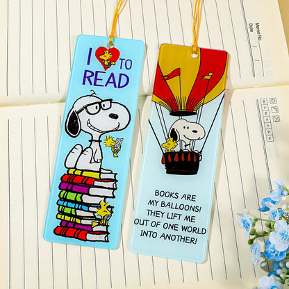 Cartoon Dog Metal Bookmark with Tassel – Cute Peanut Character Reading Tag