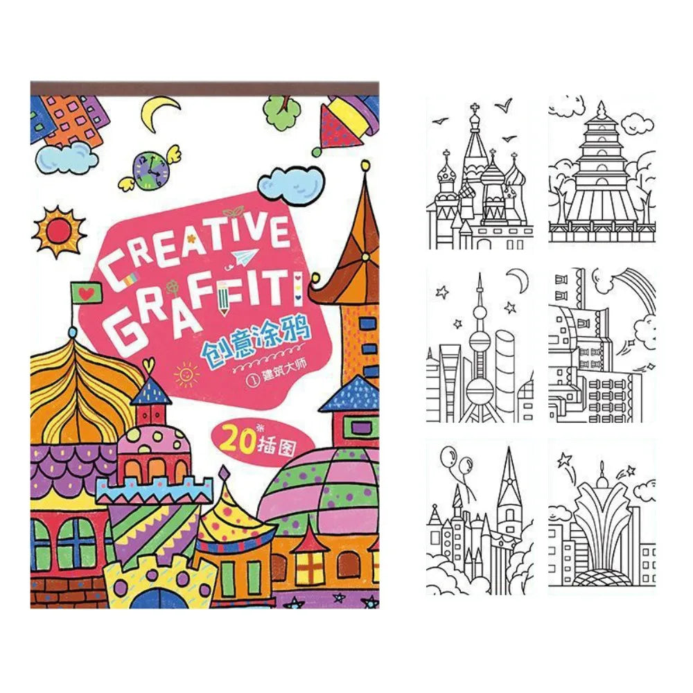 English Version Portable Paper Painting Book – Creative Graffiti & Art Drawing Supplies