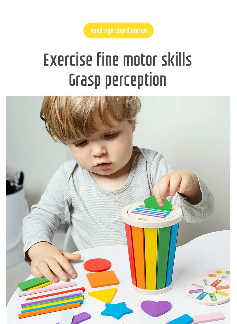 Wooden Color Classification Matching Toy for Kids – Montessori Shape and Math Learning Set