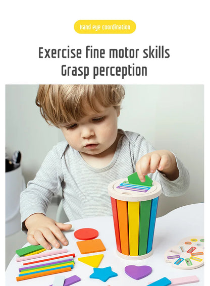 Wooden Color Classification Matching Toy for Kids – Montessori Shape and Math Learning Set