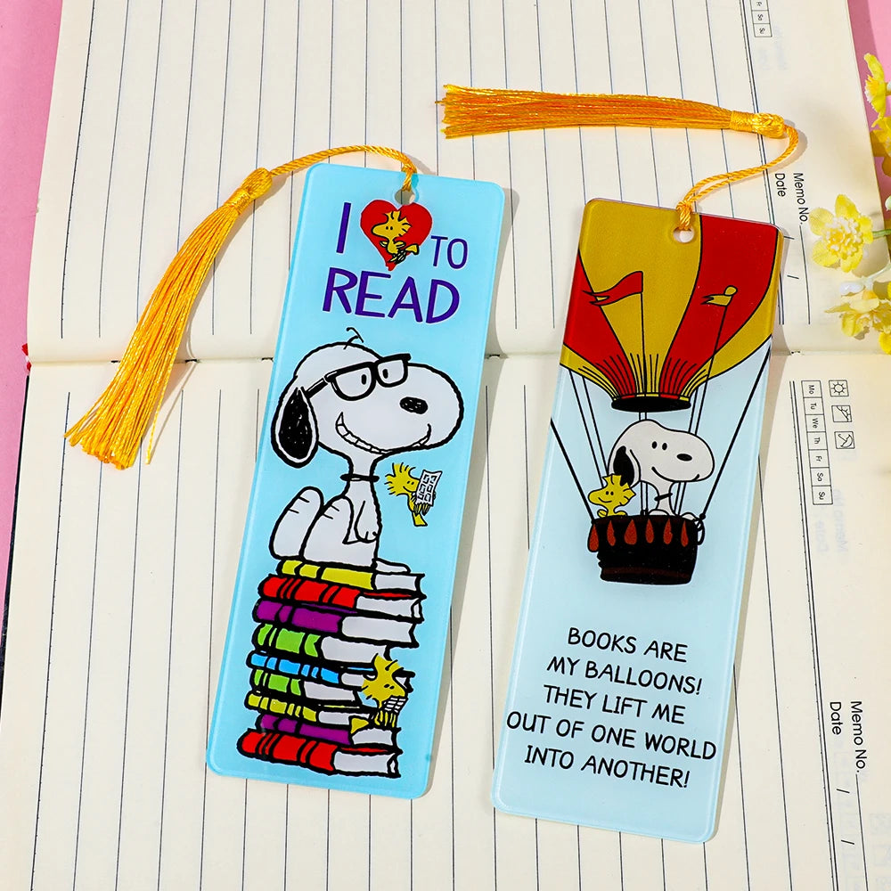 Cartoon Dog Metal Bookmark with Tassel – Cute Peanut Character Reading Tag