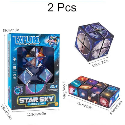 2n1 3D Galaxy Transforming Educational Anti Stress Toy for Kids and Adults