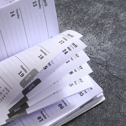 2026 A7 Mini Daily Planner English Pocket Schedule Book Thin Weekly Calendar