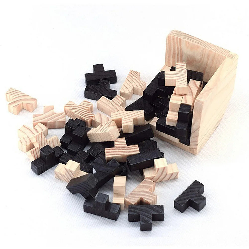 3D Luban Wooden Cube Puzzle – Brain Teaser for Children & Adults