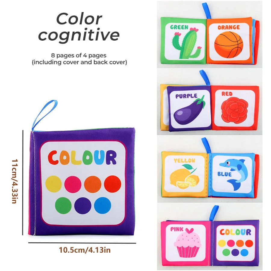 Color Cognitive 4 Pages Montesori Cloth Book for Kids