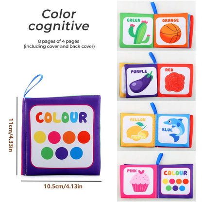 Color Cognitive 4 Pages Montesori Cloth Book for Kids