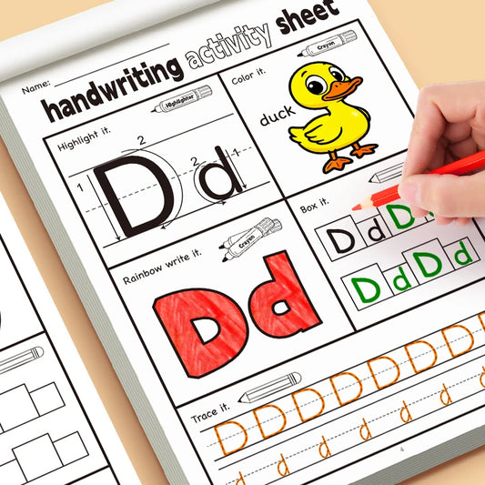 English Letter Handwriting Exercise Book for Children (5 Types)