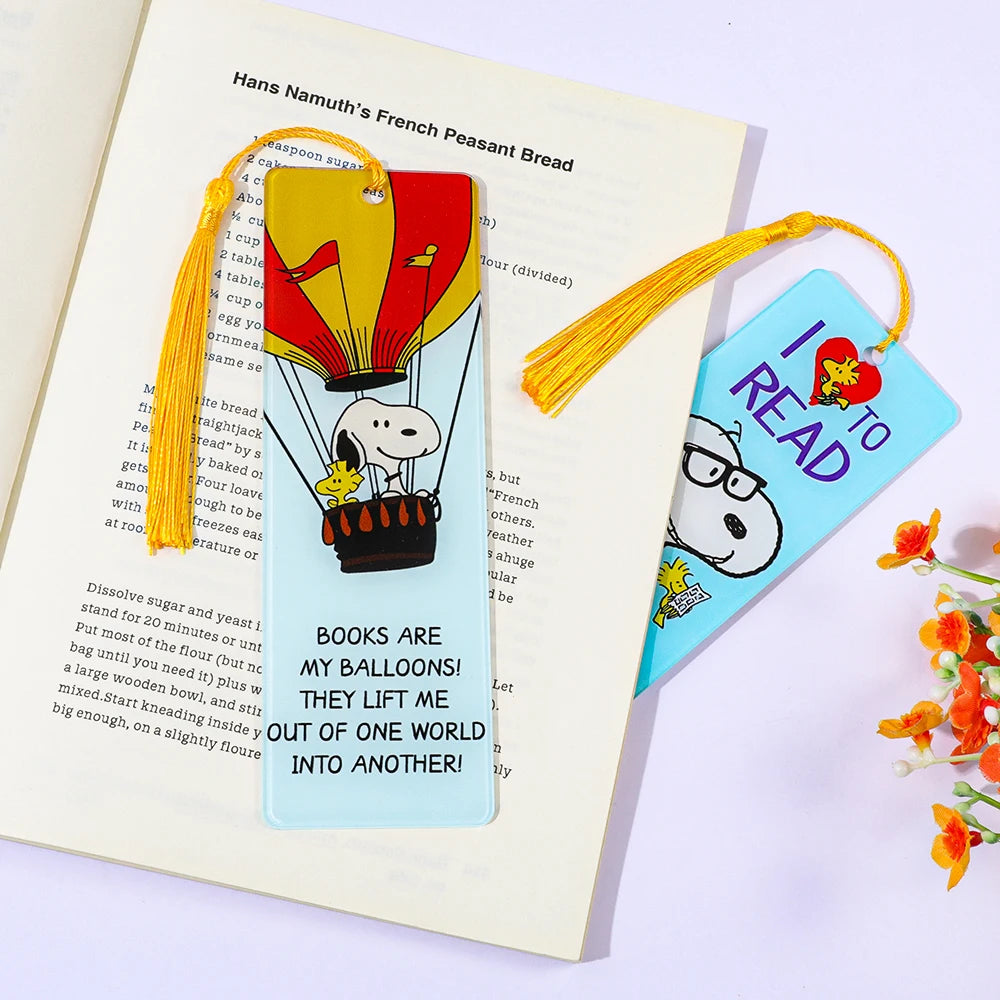 Cartoon Dog Metal Bookmark with Tassel – Cute Peanut Character Reading Tag