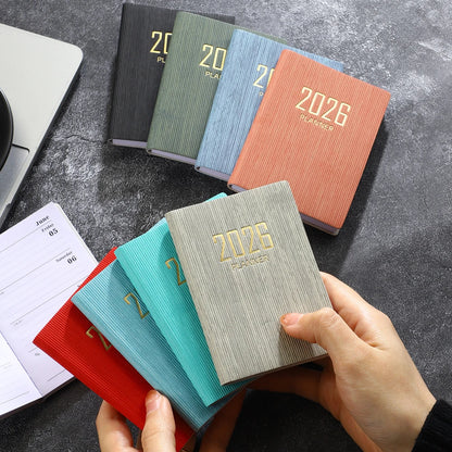 2026 A7 Mini Daily Planner English Pocket Schedule Book Thin Weekly Calendar