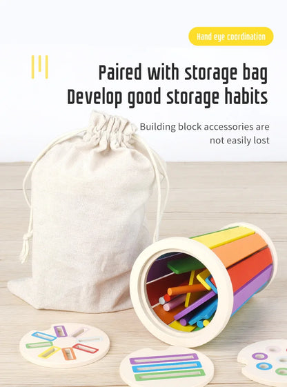 Wooden Color Classification Matching Toy for Kids – Montessori Shape and Math Learning Set