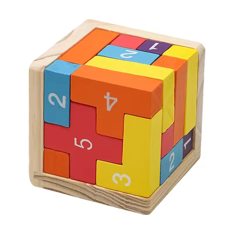 3D Luban Wooden Cube Puzzle – Brain Teaser for Children & Adults
