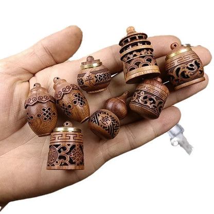 Wood Carved Aromatherapy Hanging Pendant