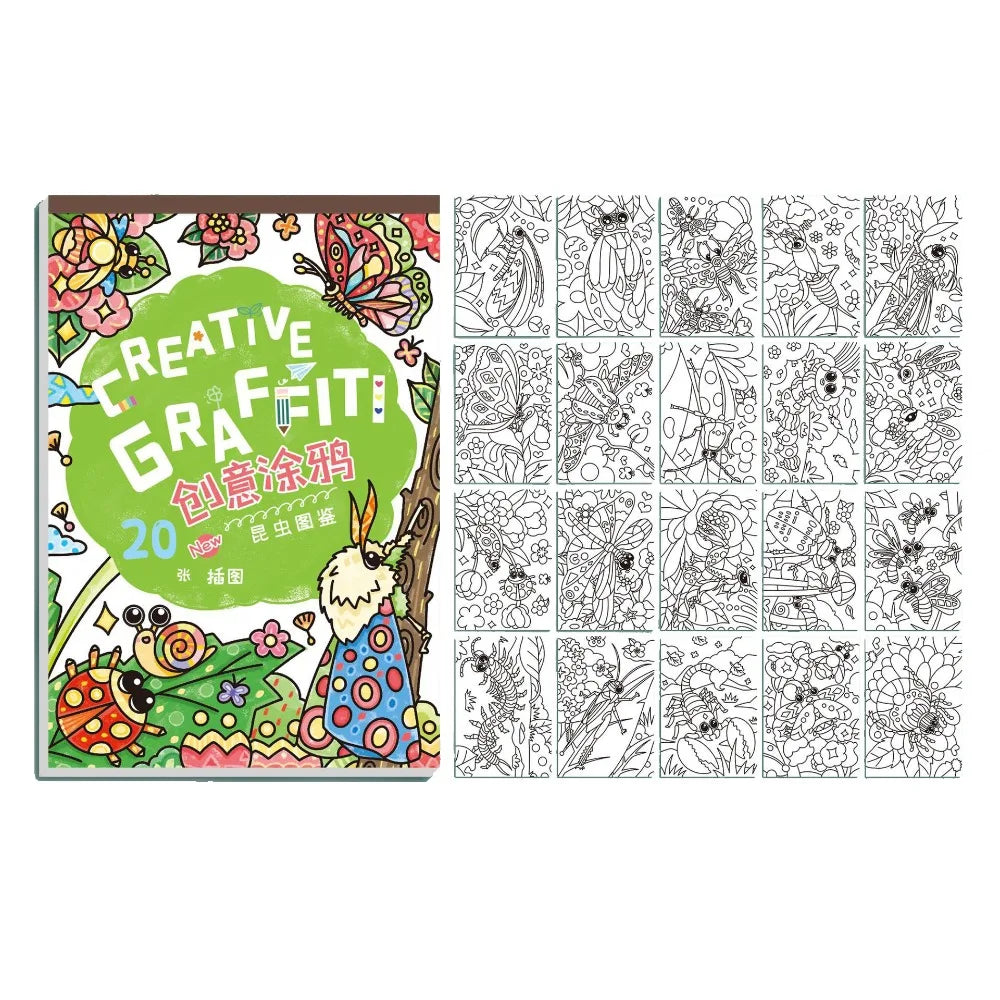 English Version Portable Paper Painting Book – Creative Graffiti & Art Drawing Supplies