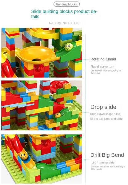 168-Piece DIY Marble Slide Block Set – Educational Toy for Creative Kids (Ages 12+)
