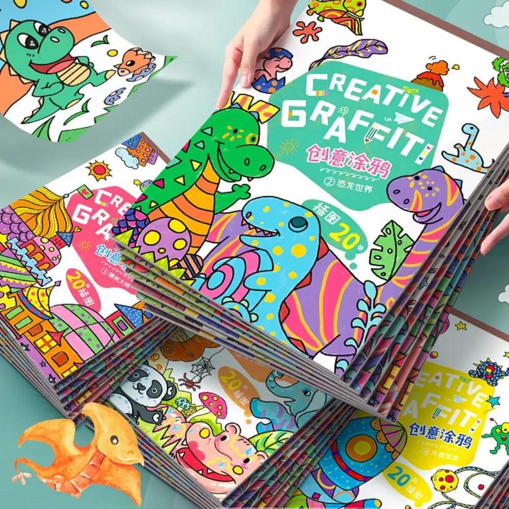 English Version Portable Paper Painting Book – Creative Graffiti & Art Drawing Supplies