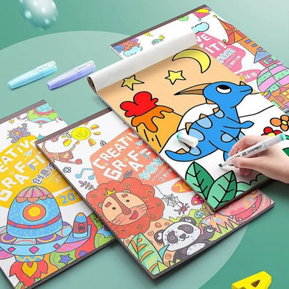 English Version Portable Paper Painting Book – Creative Graffiti & Art Drawing Supplies