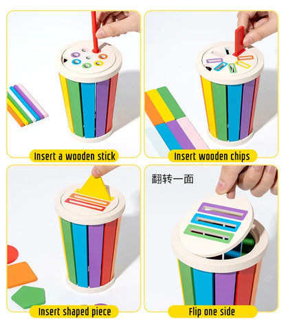 Wooden Color Classification Matching Toy for Kids – Montessori Shape and Math Learning Set