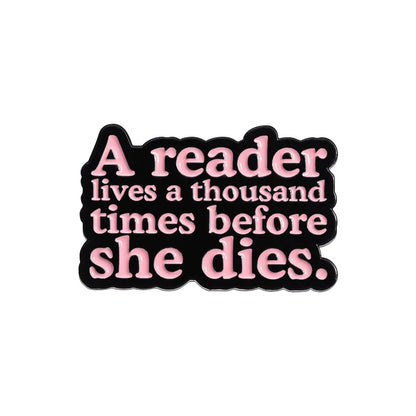 Text Series Enamel Pin Set for Book Lovers Reading Brooch Lapel and Backpack Accessories