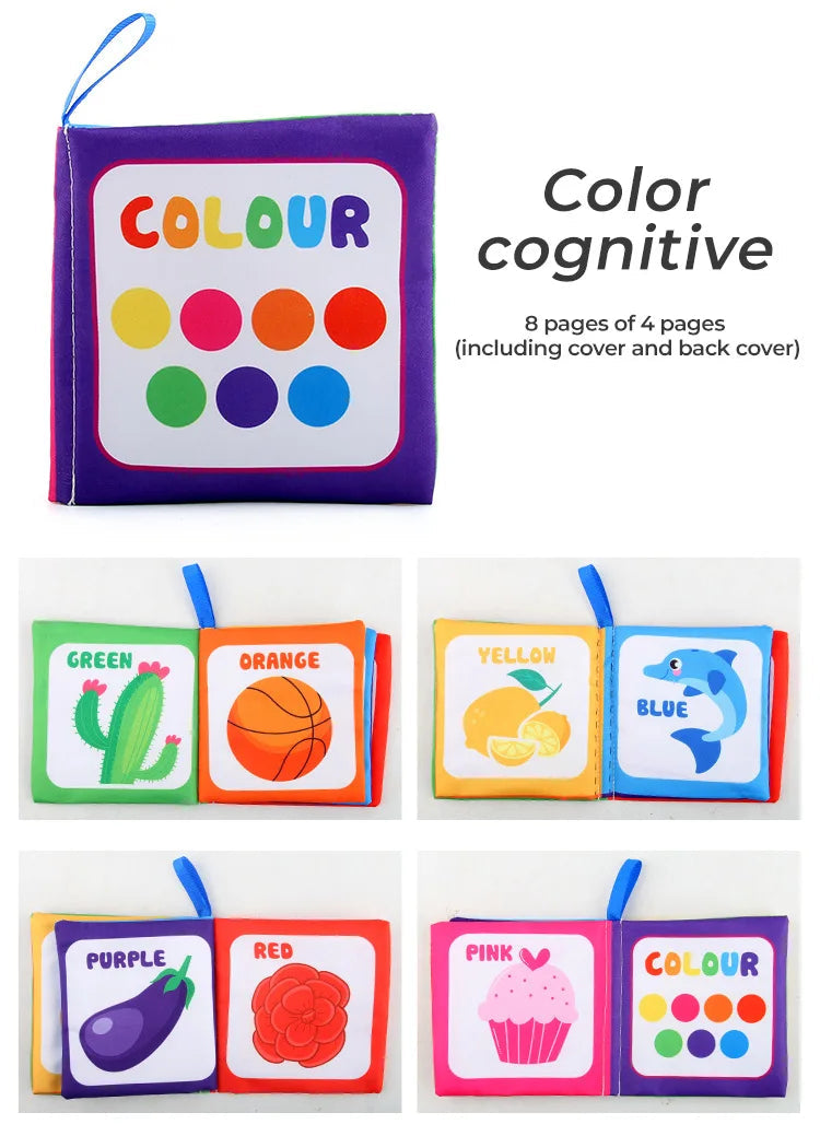 4 Pages Baby Cloth Book Montessori Early Learning Toy