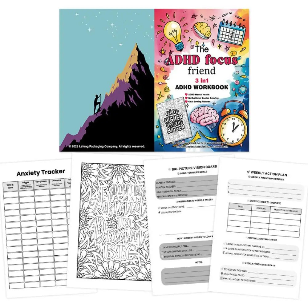 3-in-1 Daily Planner Mindful Organizer, Coloring Journal & Focus Booster